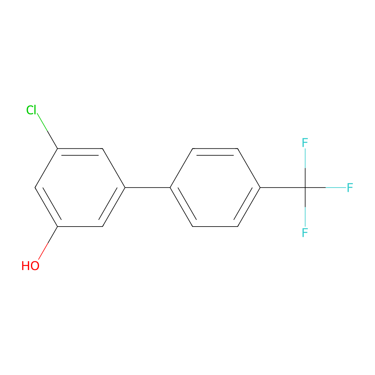 3-Chloro-5-(4-trifluoromethylphenyl)phenol molecular structure, CAS 1261805-86-0