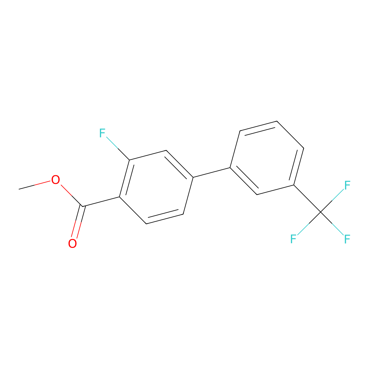 3-Fluoro-3'-(trifluoromethyl)biphenyl-4-carboxylic acid methyl ester molecular structure, CAS 1261806-59-0