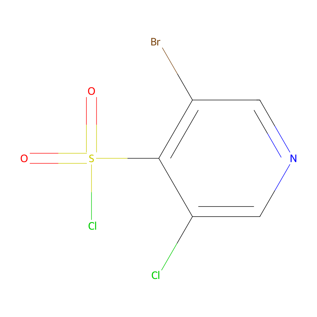 3-Bromo-5-chloropyridine-4-sulfonyl chloride molecular structure, CAS 1261806-73-8