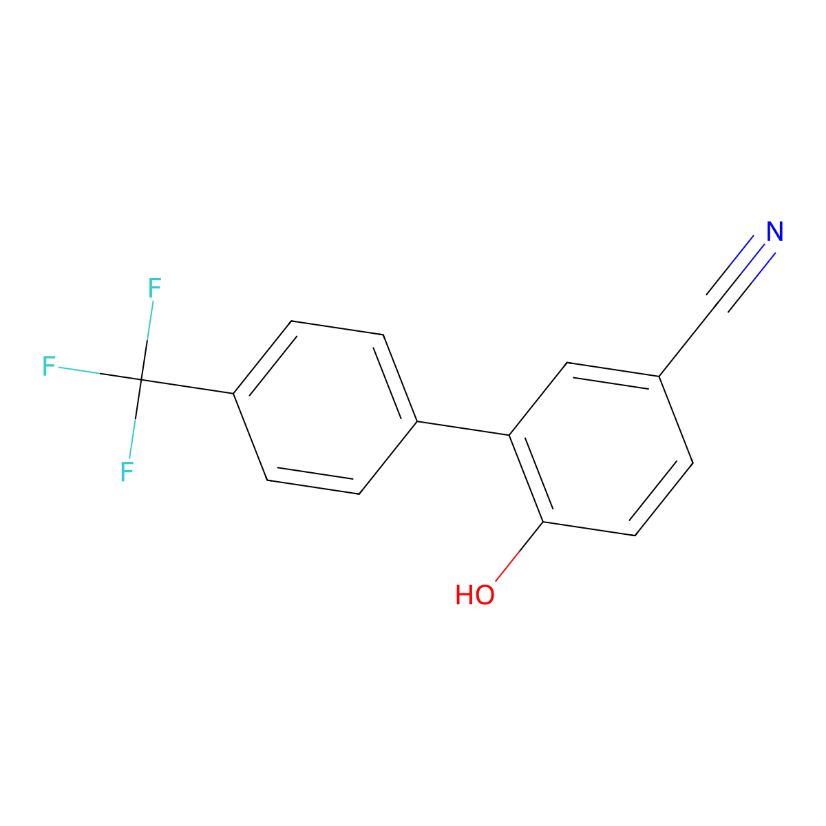 6-Hydroxy-4'-(trifluoromethyl)-[1,1'-biphenyl]-3-carbonitrile molecular structure, CAS 1261806-91-0