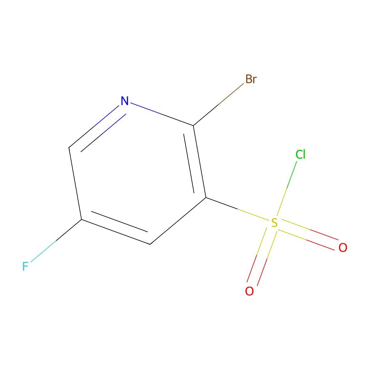 2-Bromo-5-fluoropyridine-3-sulfonyl chloride molecular structure, CAS 1261806-99-8