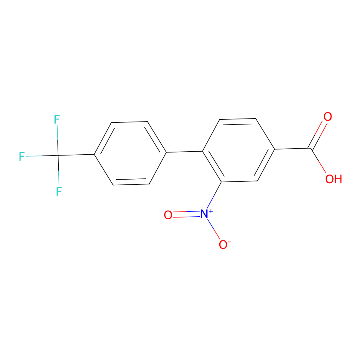 2-Nitro-4'-(trifluoromethyl)-[1,1'-biphenyl]-4-carboxylic acid molecular structure, CAS 1261807-09-3