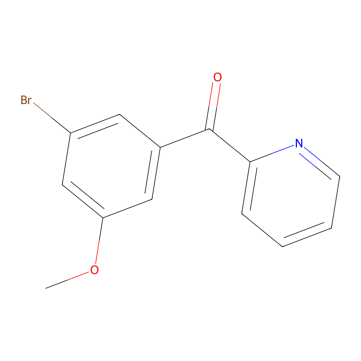 (3-Bromo-5-methoxyphenyl)-2-pyridinylmethanone molecular structure, CAS 1261807-40-2