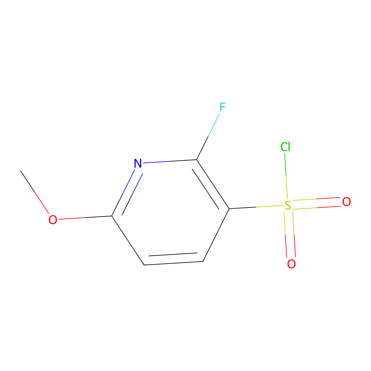 2-Fluoro-6-methoxypyridine-3-sulfonyl chloride molecular structure, CAS 1261808-01-8