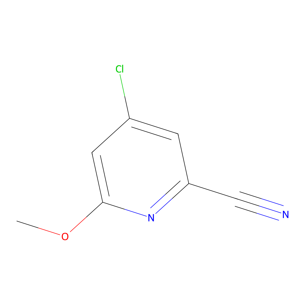 4-Chloro-6-methoxypicolinonitrile molecular structure, CAS 1261808-30-3
