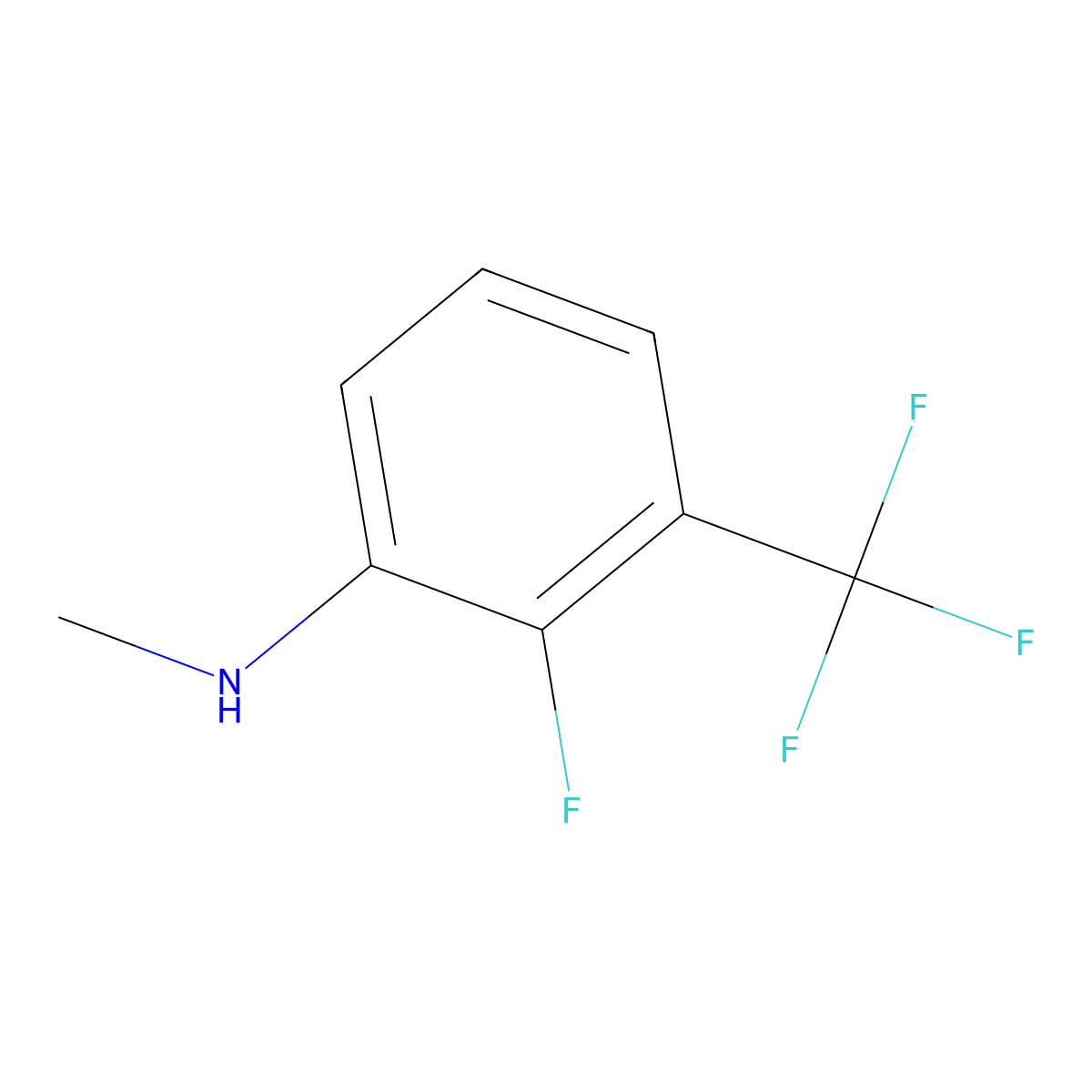 2-fluoro-N-methyl-3-(trifluoromethyl)aniline molecular structure, CAS 1261808-48-3