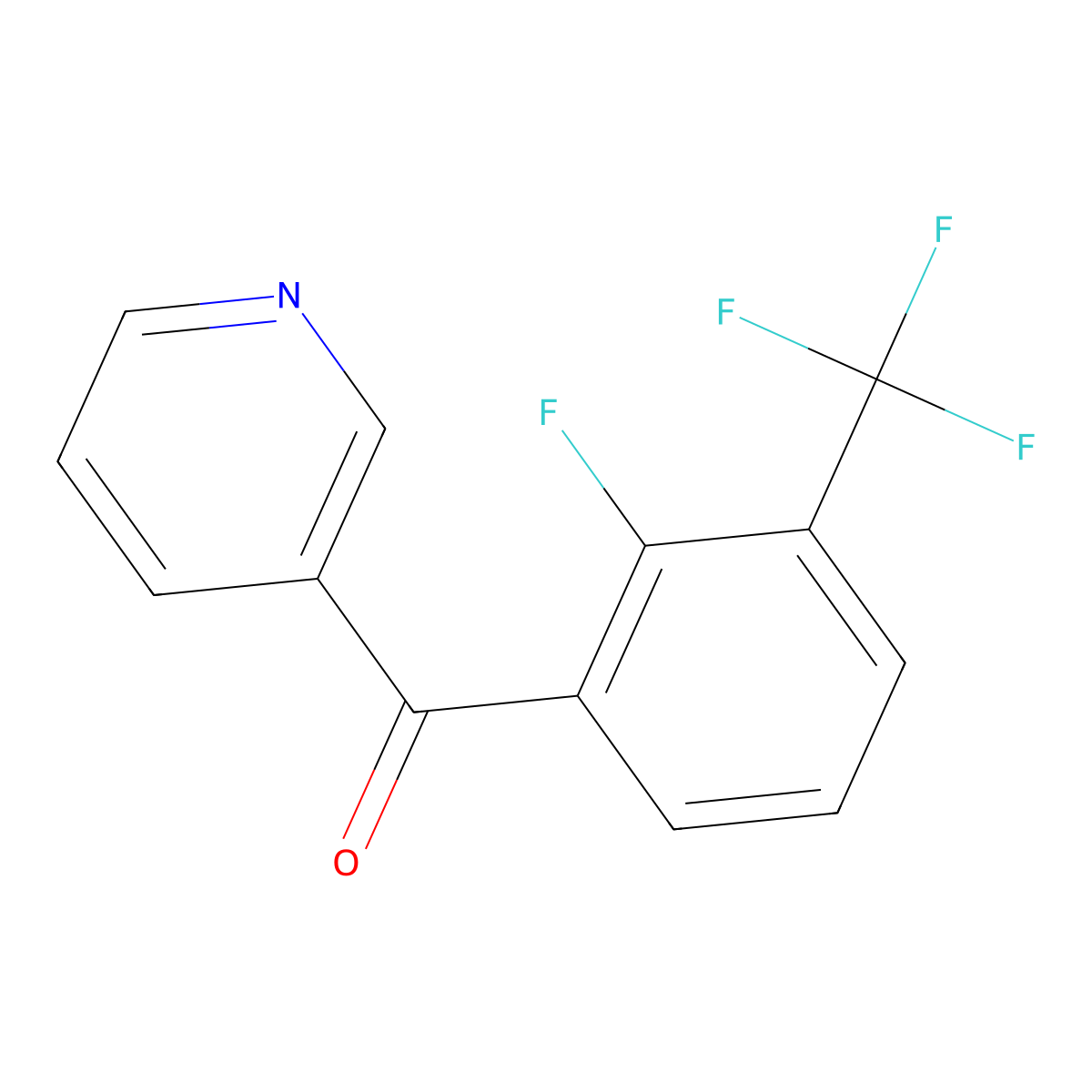 (2-Fluoro-3-(trifluoromethyl)phenyl)(pyridin-3-yl)methanone molecular structure, CAS 1261808-49-4