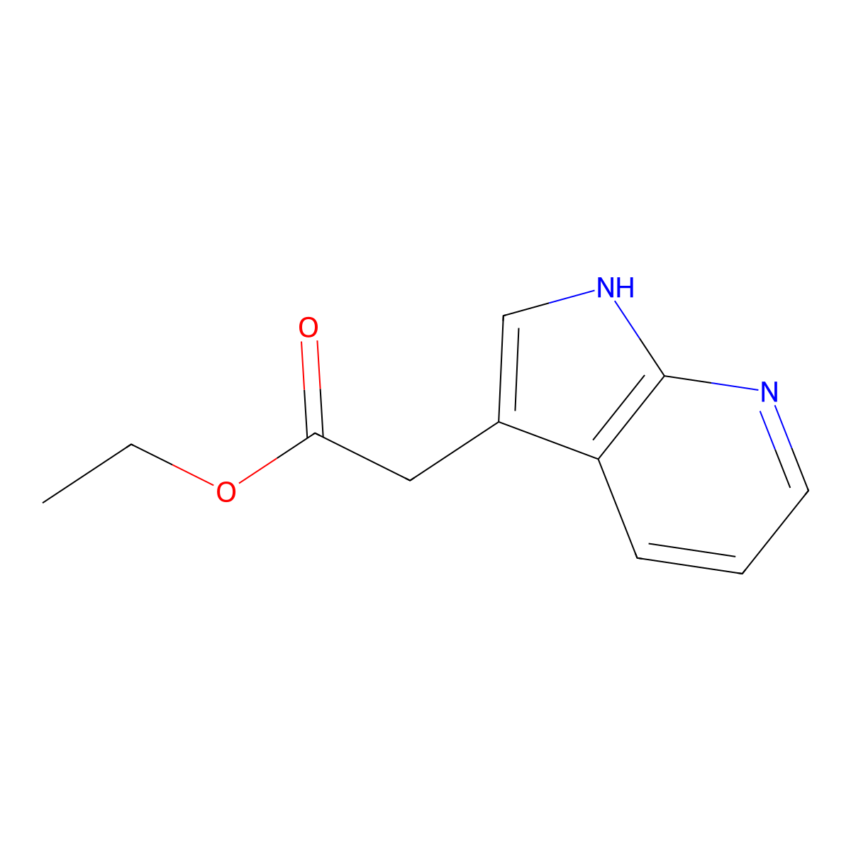 ethyl 2-(1H-pyrrolo[2,3-b]pyridin-3-yl)acetate molecular structure, CAS 1261808-83-6