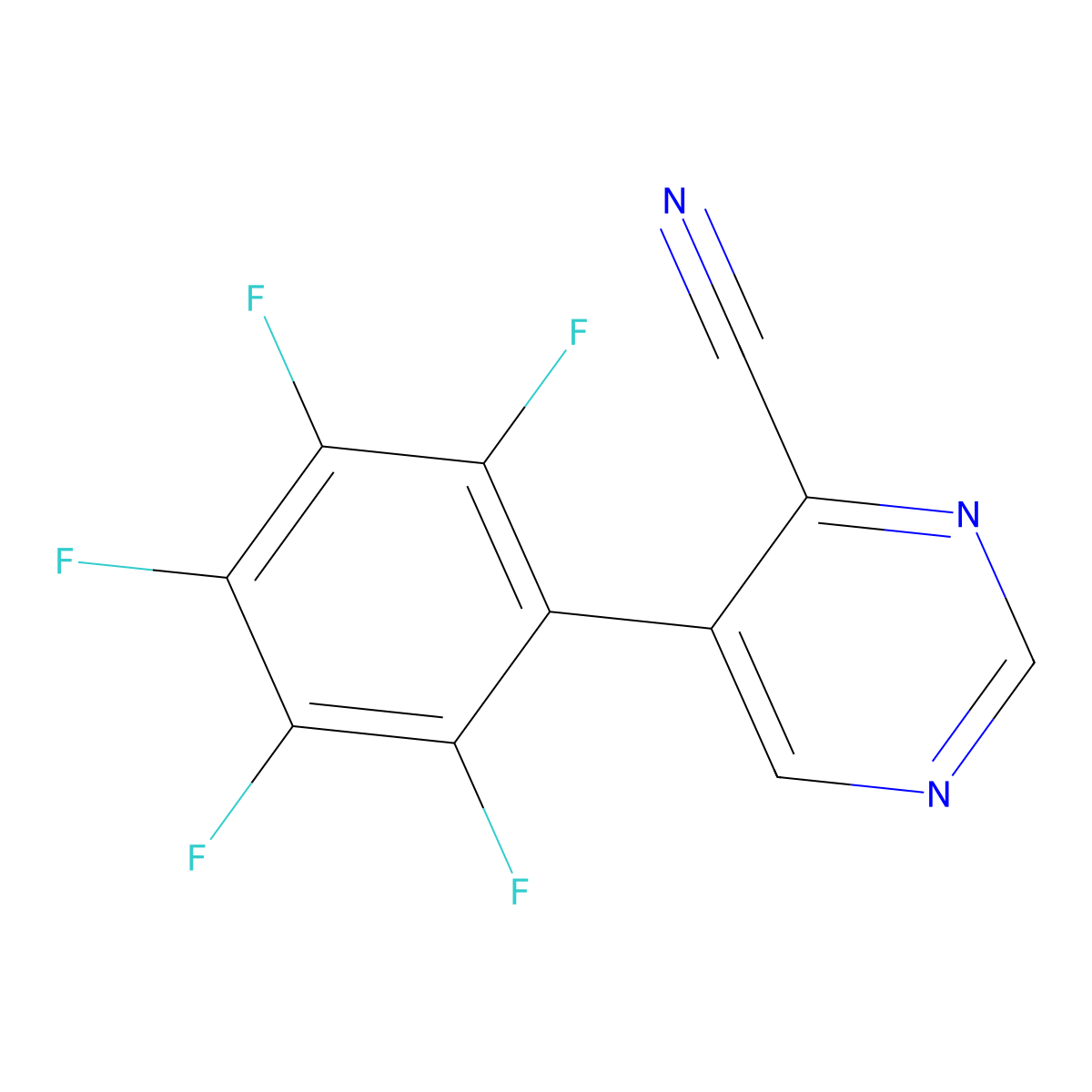 4-Cyano-5-(perfluorophenyl)pyrimidine molecular structure, CAS 1261809-17-9