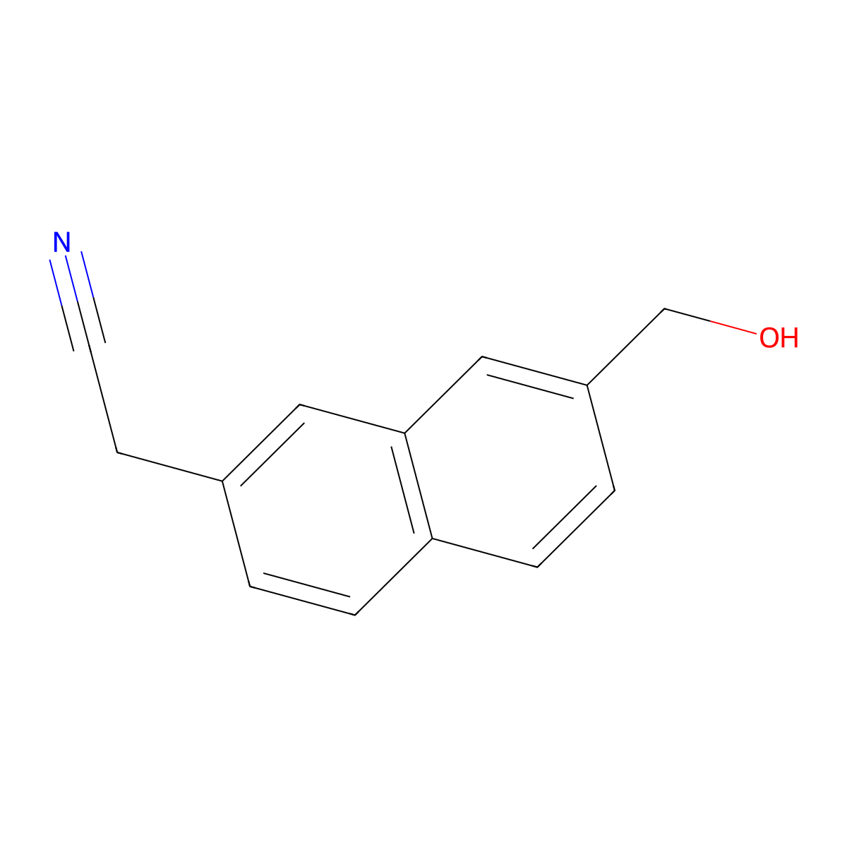 2-[7-(Hydroxymethyl)naphthalen-2-yl]acetonitrile molecular structure, CAS 1261809-50-0