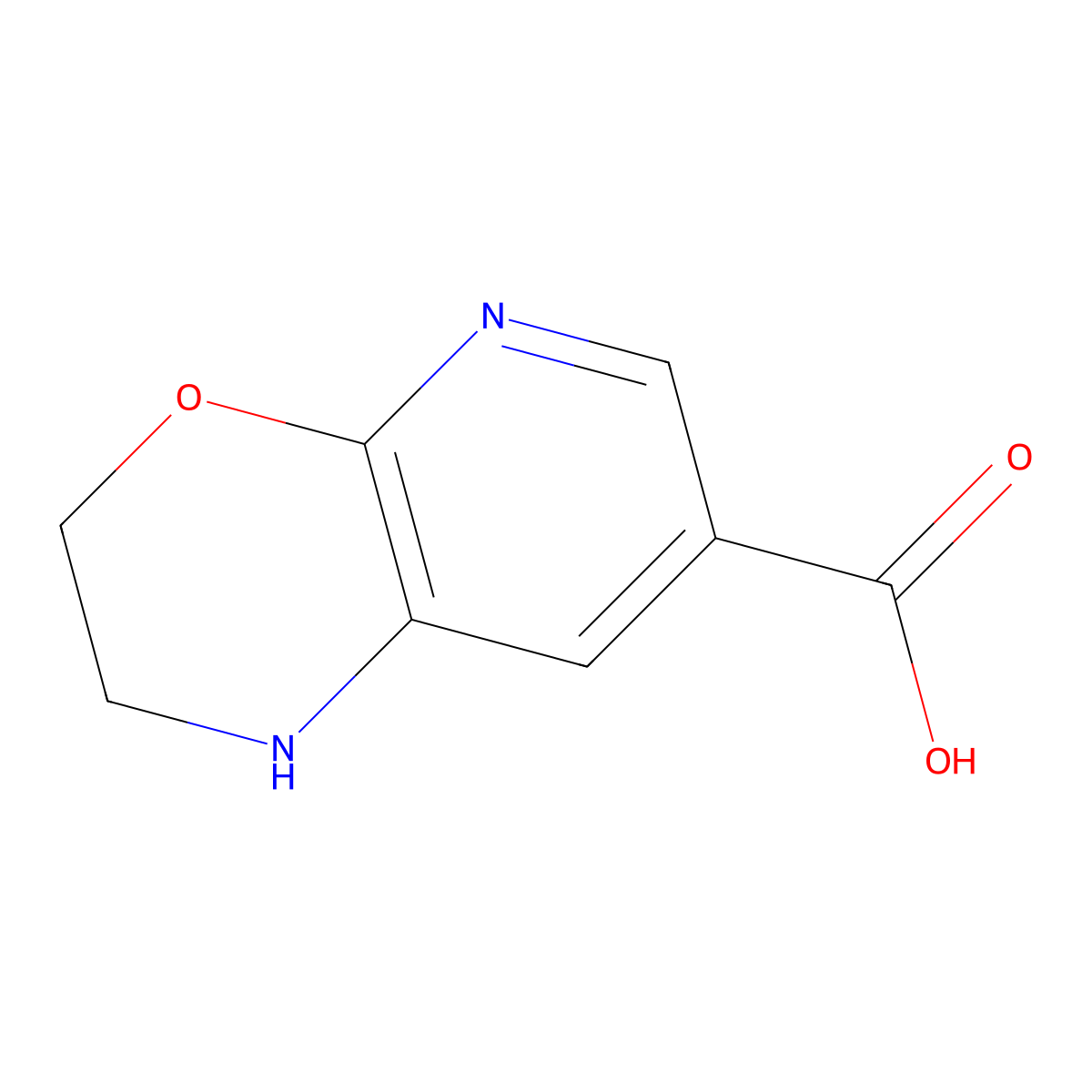 2,3-Dihydro-1H-pyrido[2,3-b][1,4]oxazine-7-carboxylic acid molecular structure, CAS 1261809-98-6