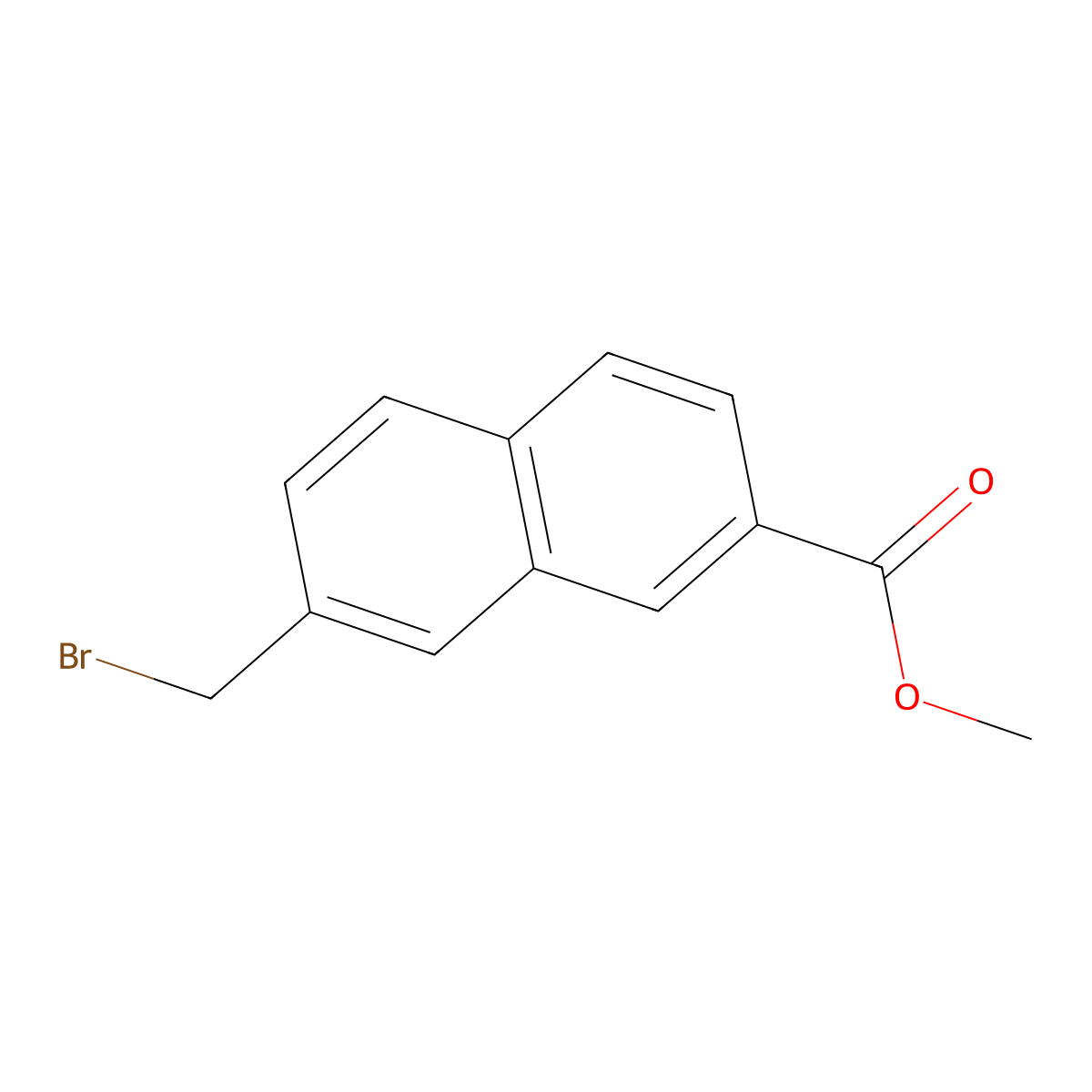 Methyl 7-(bromomethyl)naphthalene-2-carboxylate molecular structure, CAS 1261810-38-1