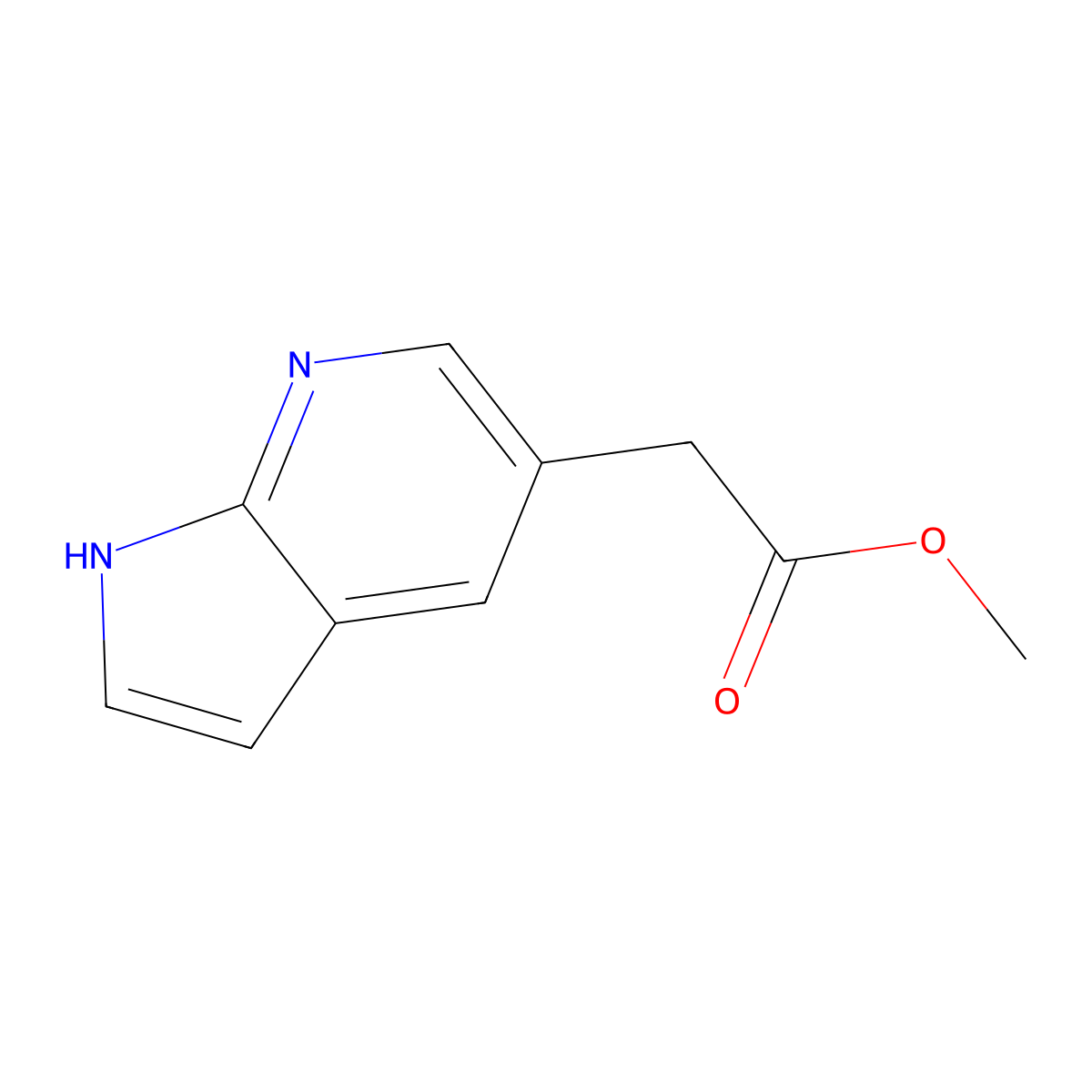 Methyl 2-(1H-pyrrolo[2,3-b]pyridin-5-yl)acetate molecular structure, CAS 1261810-73-4