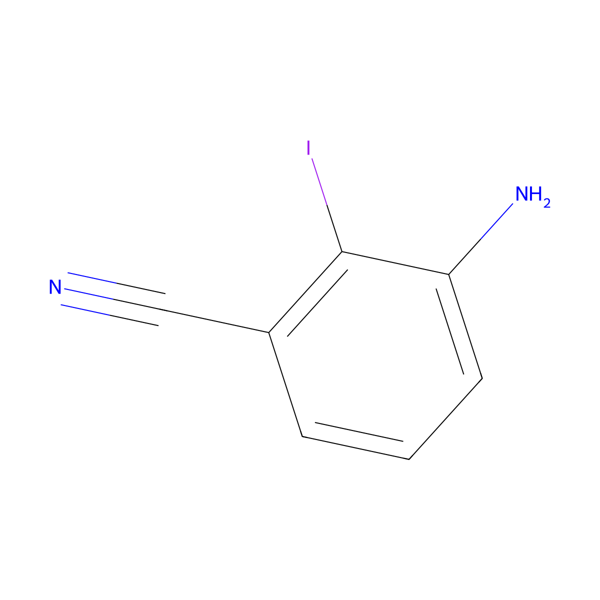 3-Amino-2-iodobenzonitrile molecular structure, CAS 1261810-77-8