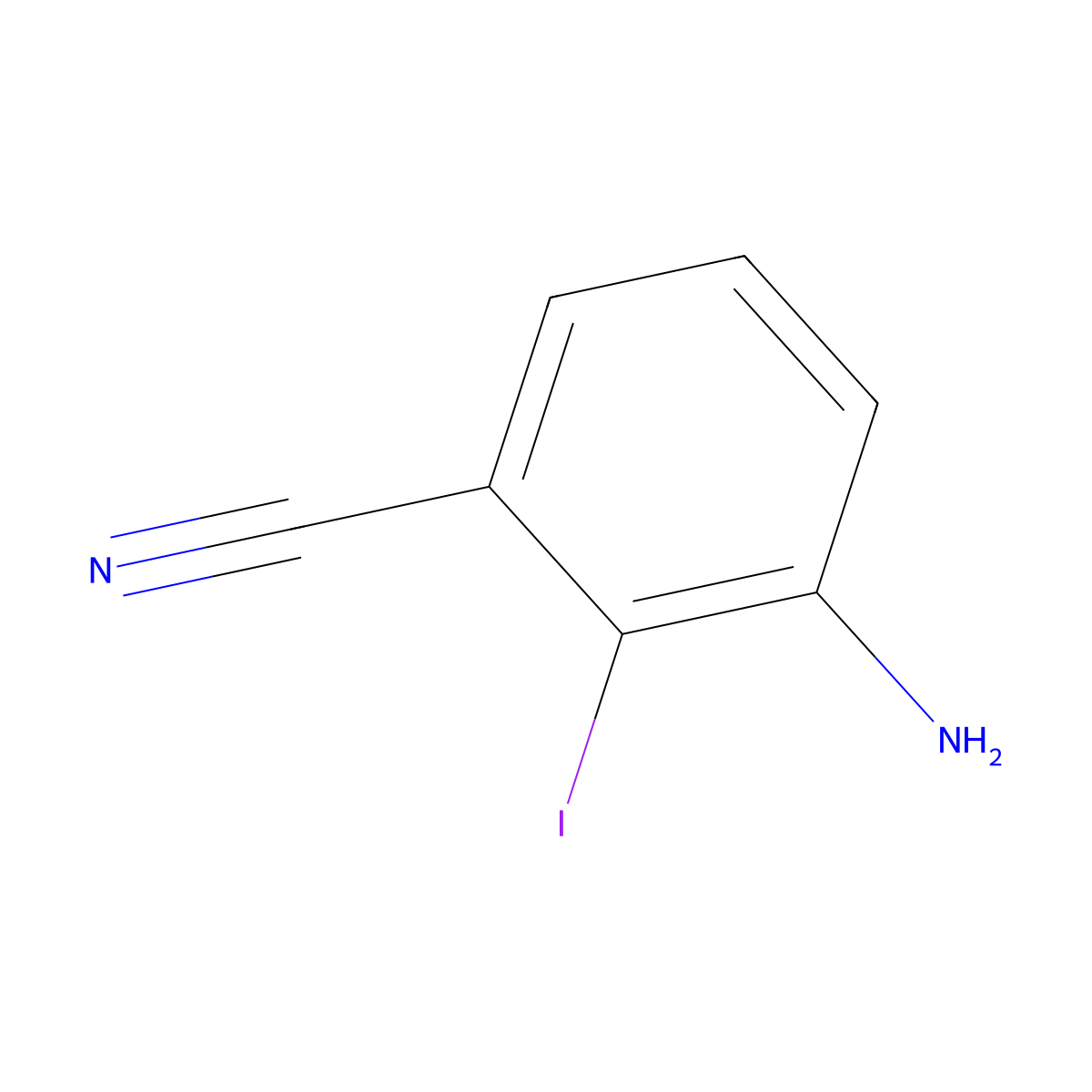 3-Amino-2-iodobenzonitrile molecular structure, CAS 1261810-77-8