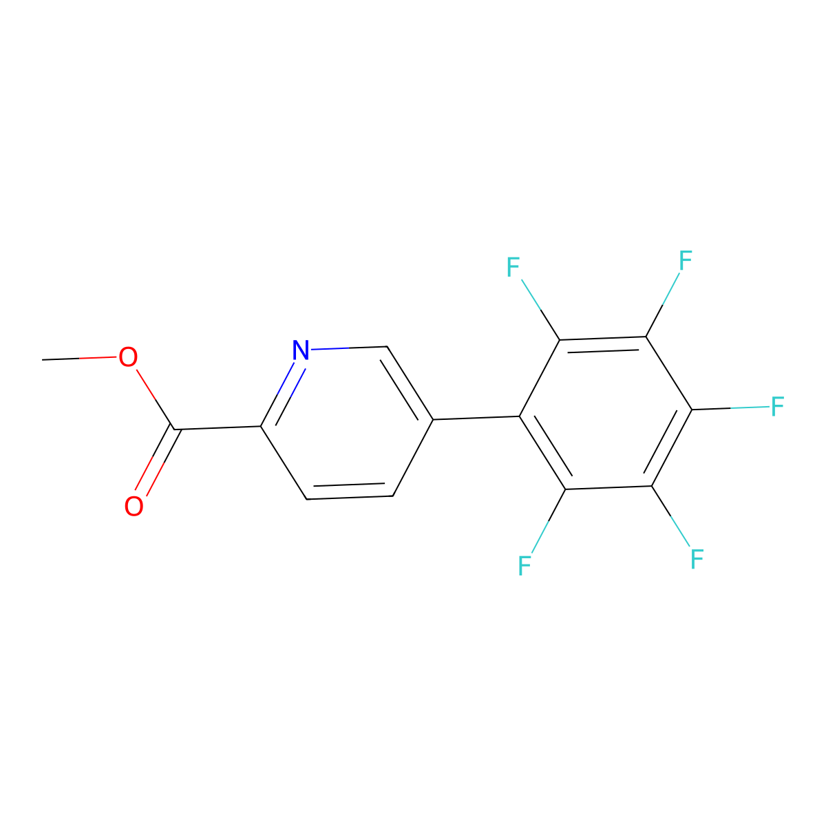 Methyl 5-(pentafluorophenyl)pyridine-2-carboxylate molecular structure, CAS 1261810-99-4