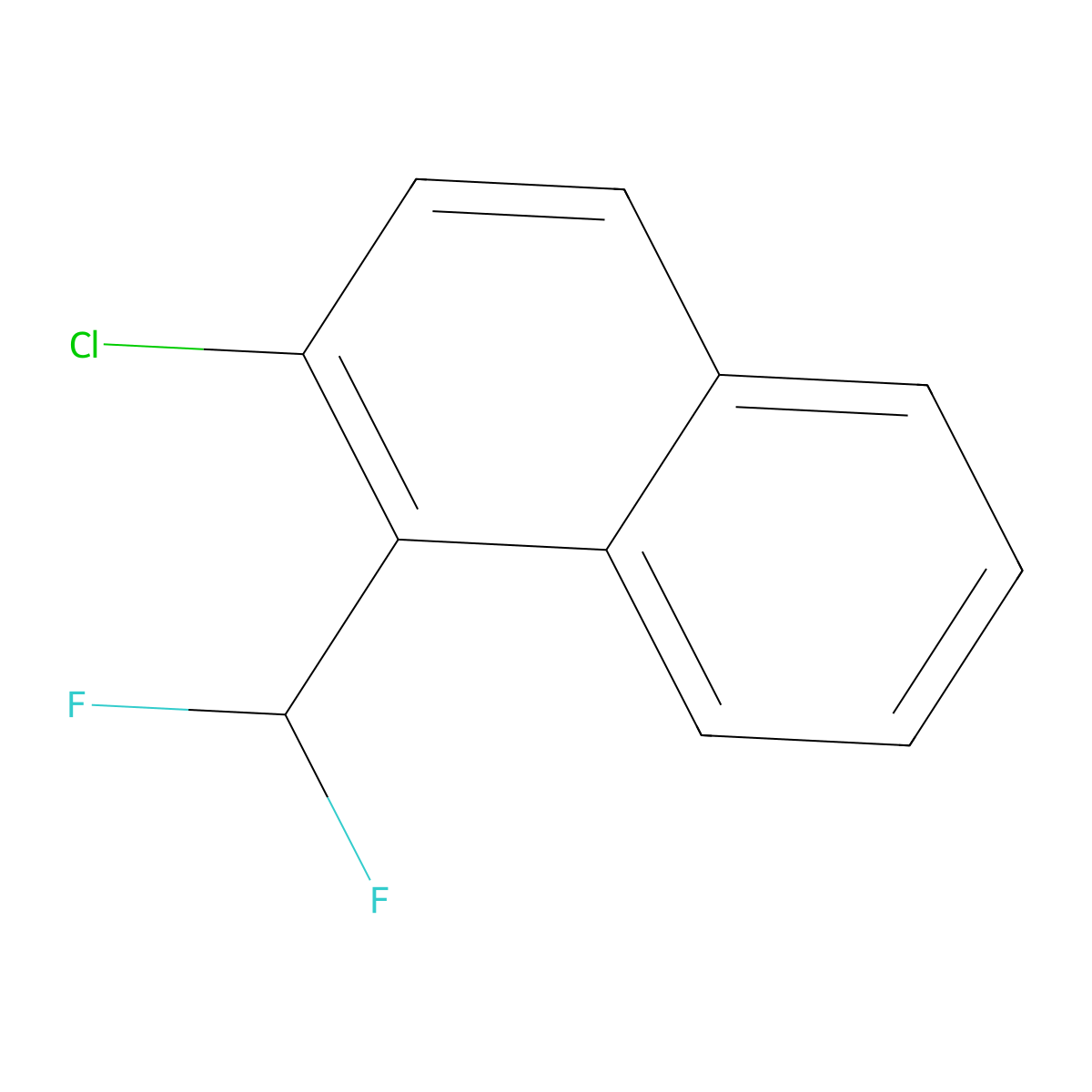 2-Chloro-1-(difluoromethyl)naphthalene molecular structure, CAS 1261811-05-5