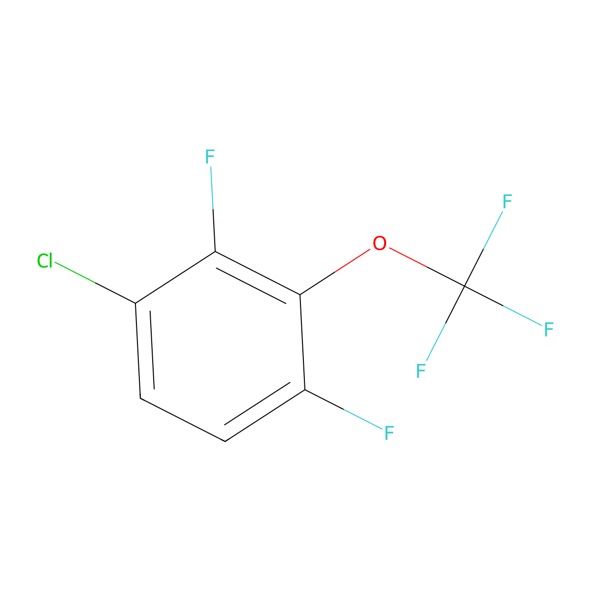 1-Chloro-2,4-difluoro-3-(trifluoromethoxy)benzene molecular structure, CAS 1261811-61-3
