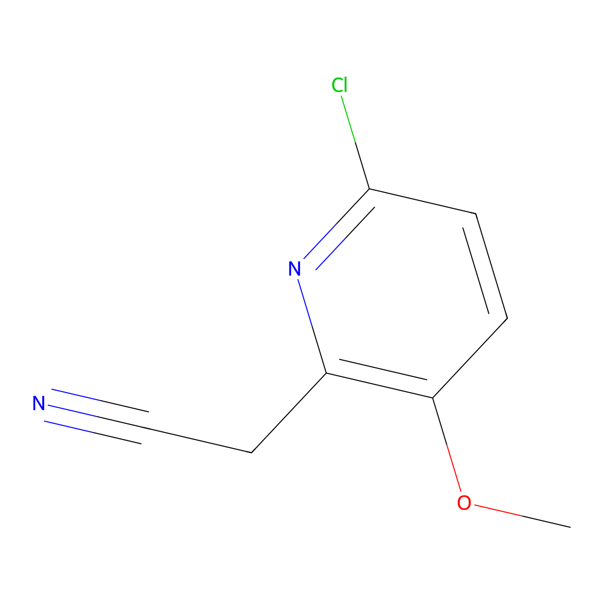 2-(6-Chloro-3-methoxypyridin-2-yl)acetonitrile molecular structure, CAS 1261812-28-5
