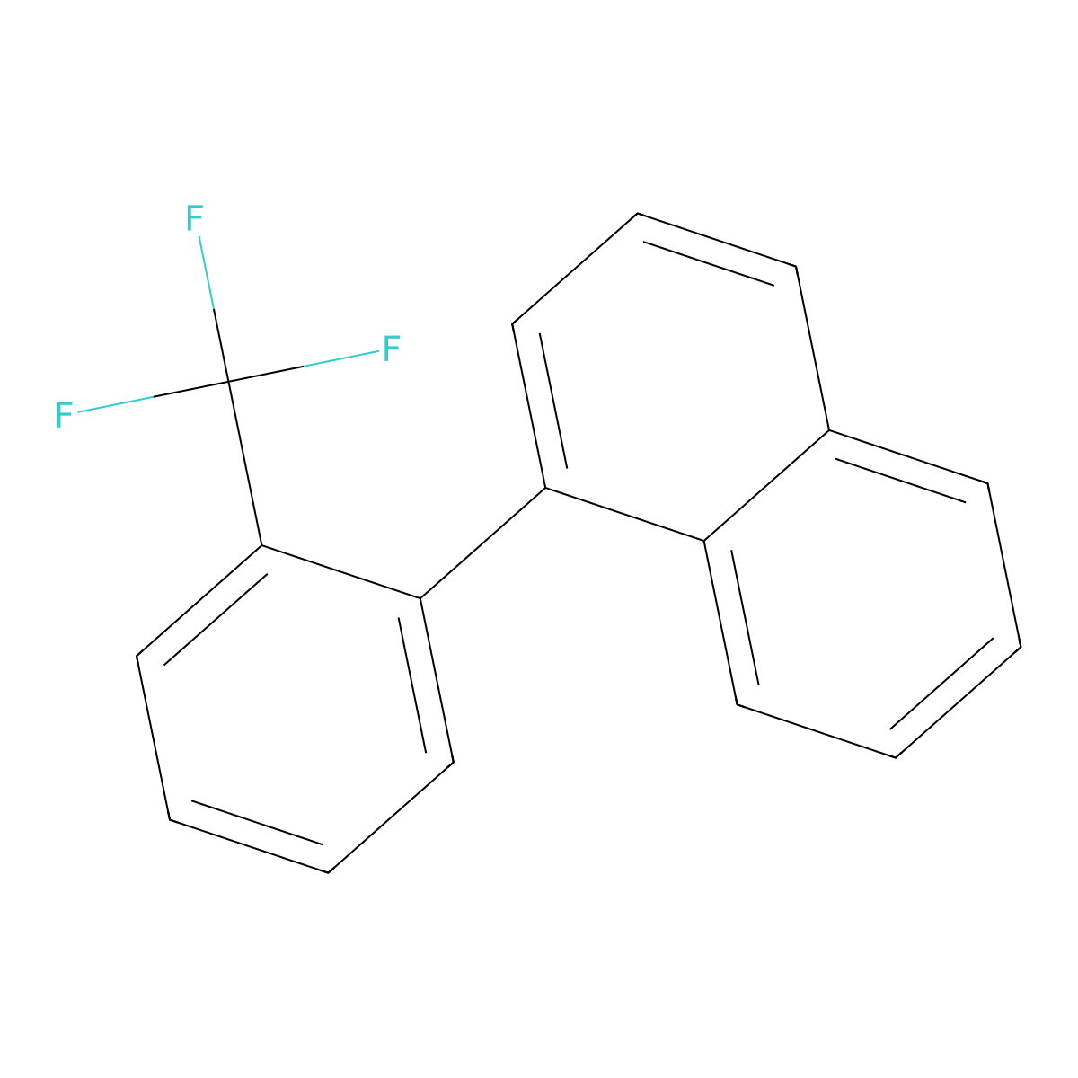 1-(2-(Trifluoromethyl)phenyl)naphthalene molecular structure, CAS 1261813-23-3