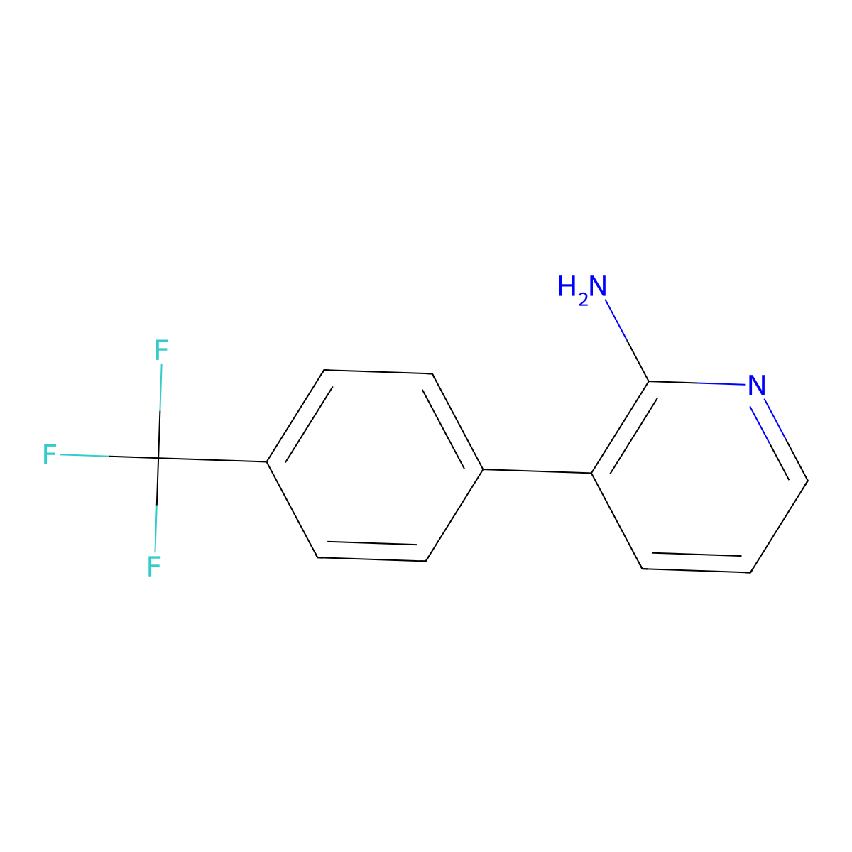 2-Amino-3-(4-(trifluoromethyl)phenyl)pyridine molecular structure, CAS 1261814-84-9