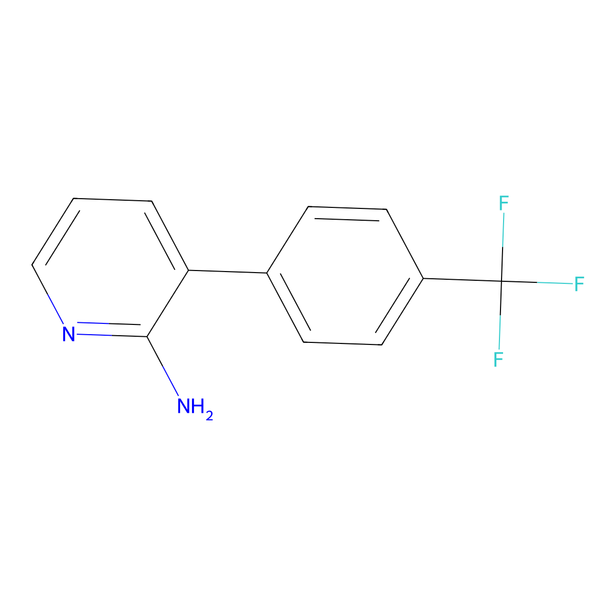 2-Amino-3-(4-(trifluoromethyl)phenyl)pyridine molecular structure, CAS 1261814-84-9
