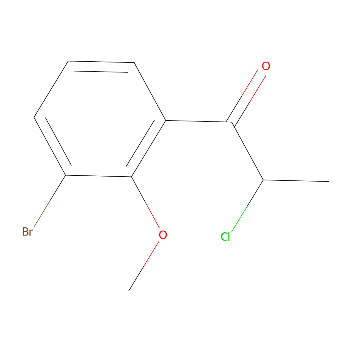 1-(3-Bromo-2-methoxyphenyl)-2-chloropropan-1-one molecular structure, CAS 1261815-36-4