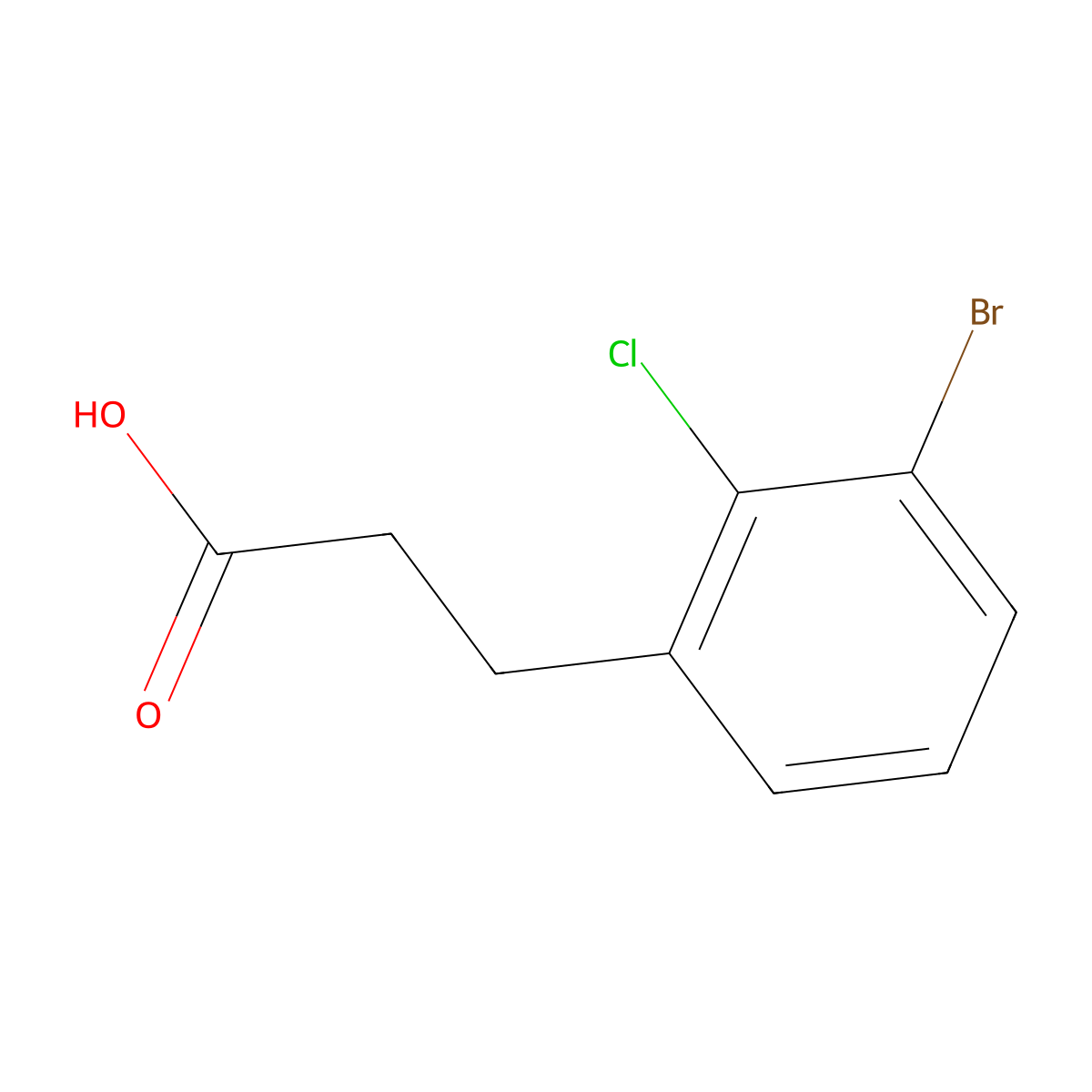 3-(3-Bromo-2-chlorophenyl)propanoic acid molecular structure, CAS 1261816-05-0