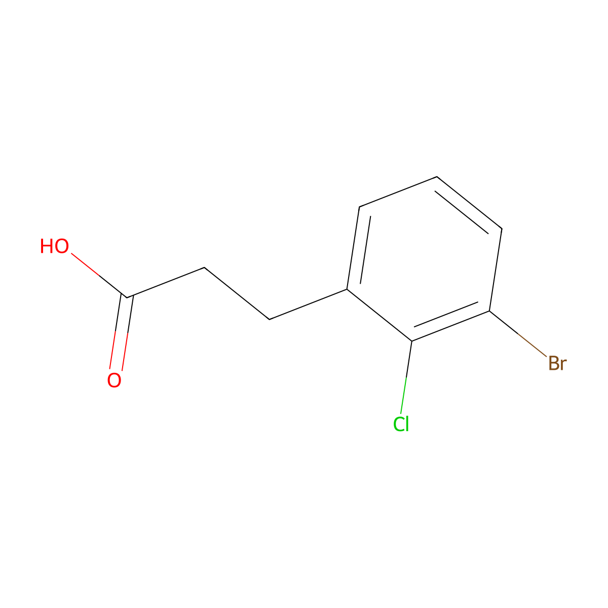 3-(3-Bromo-2-chlorophenyl)propanoic acid molecular structure, CAS 1261816-05-0
