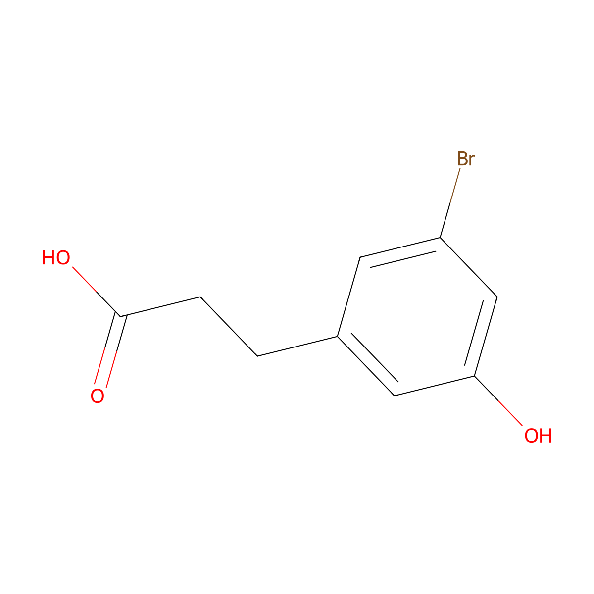 3-(3-Bromo-5-hydroxyphenyl)propanoic acid molecular structure, CAS 1261816-28-7