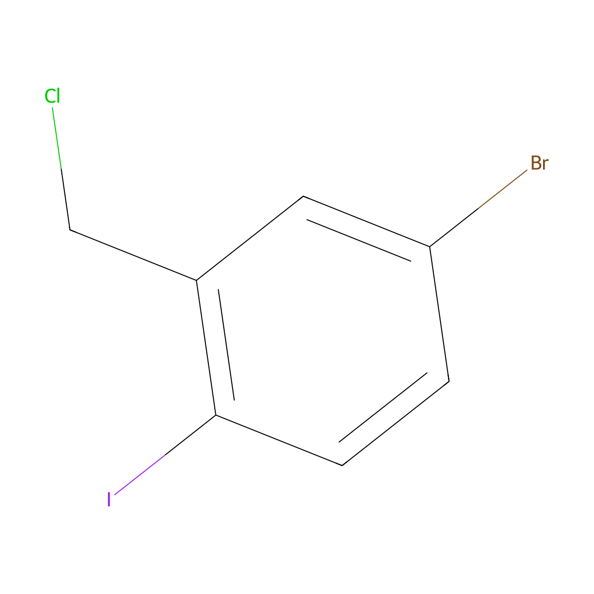 4-Bromo-2-(chloromethyl)-1-iodobenzene molecular structure, CAS 1261817-10-0