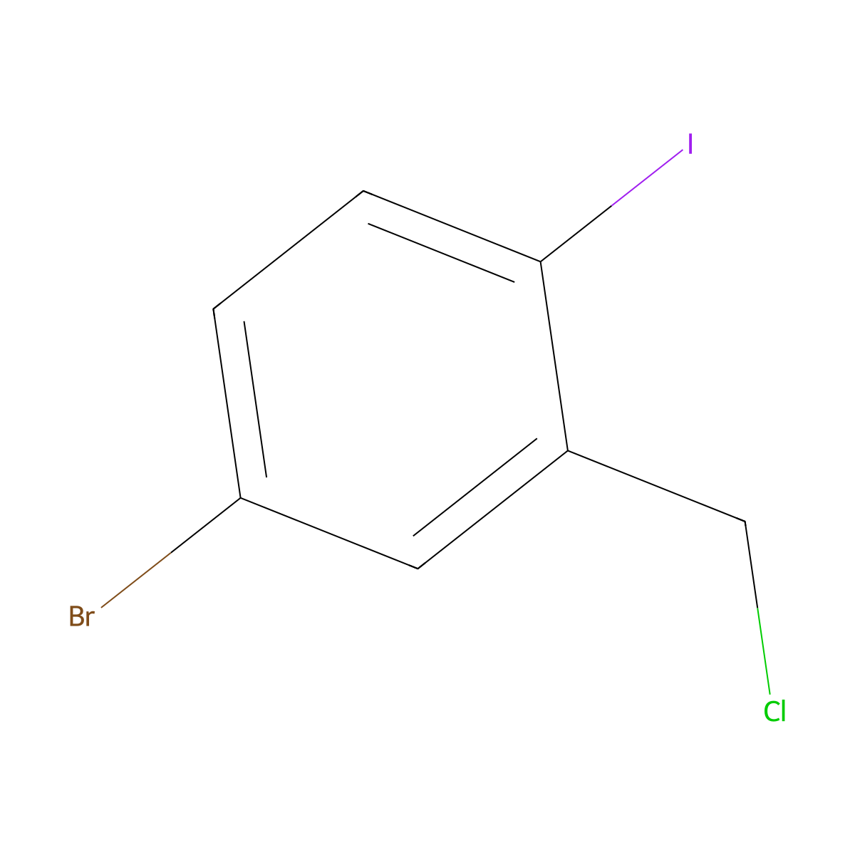 4-Bromo-2-(chloromethyl)-1-iodobenzene molecular structure, CAS 1261817-10-0