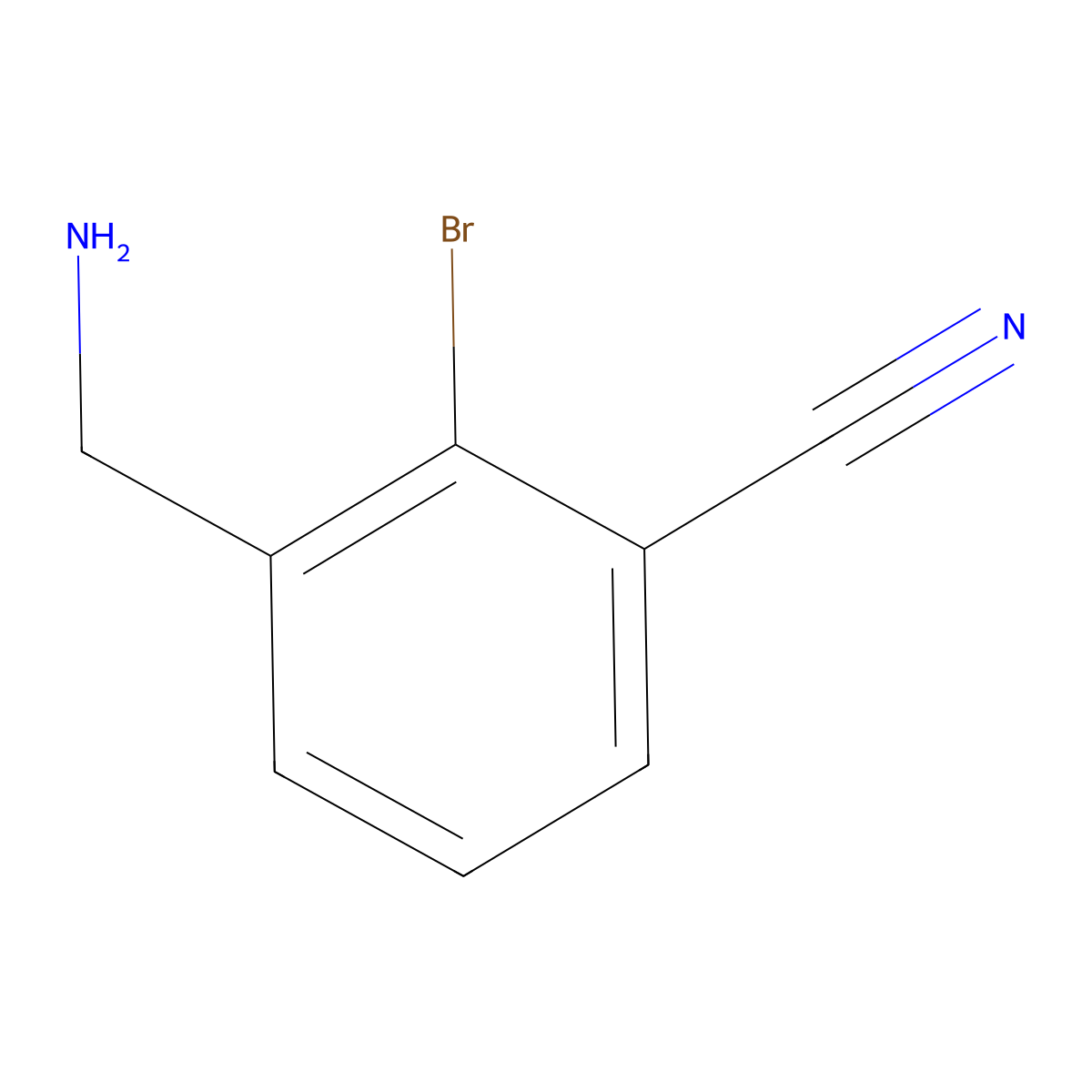 3-(Aminomethyl)-2-bromobenzonitrile molecular structure, CAS 1261817-47-3