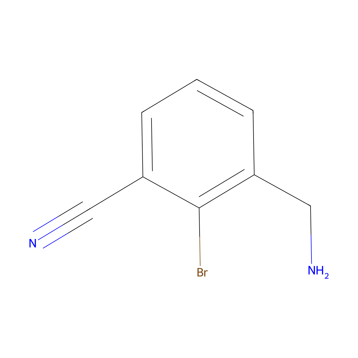 3-(Aminomethyl)-2-bromobenzonitrile molecular structure, CAS 1261817-47-3