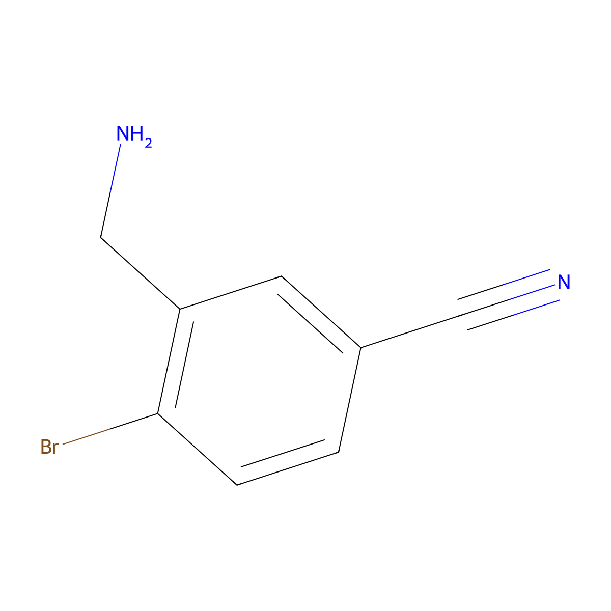 3-(Aminomethyl)-4-bromobenzonitrile molecular structure, CAS 1261817-54-2