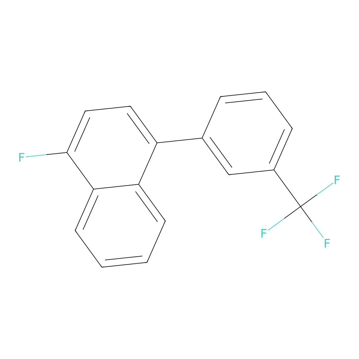 1-Fluoro-4-(3-(trifluoromethyl)phenyl)naphthalene molecular structure, CAS 1261817-83-7