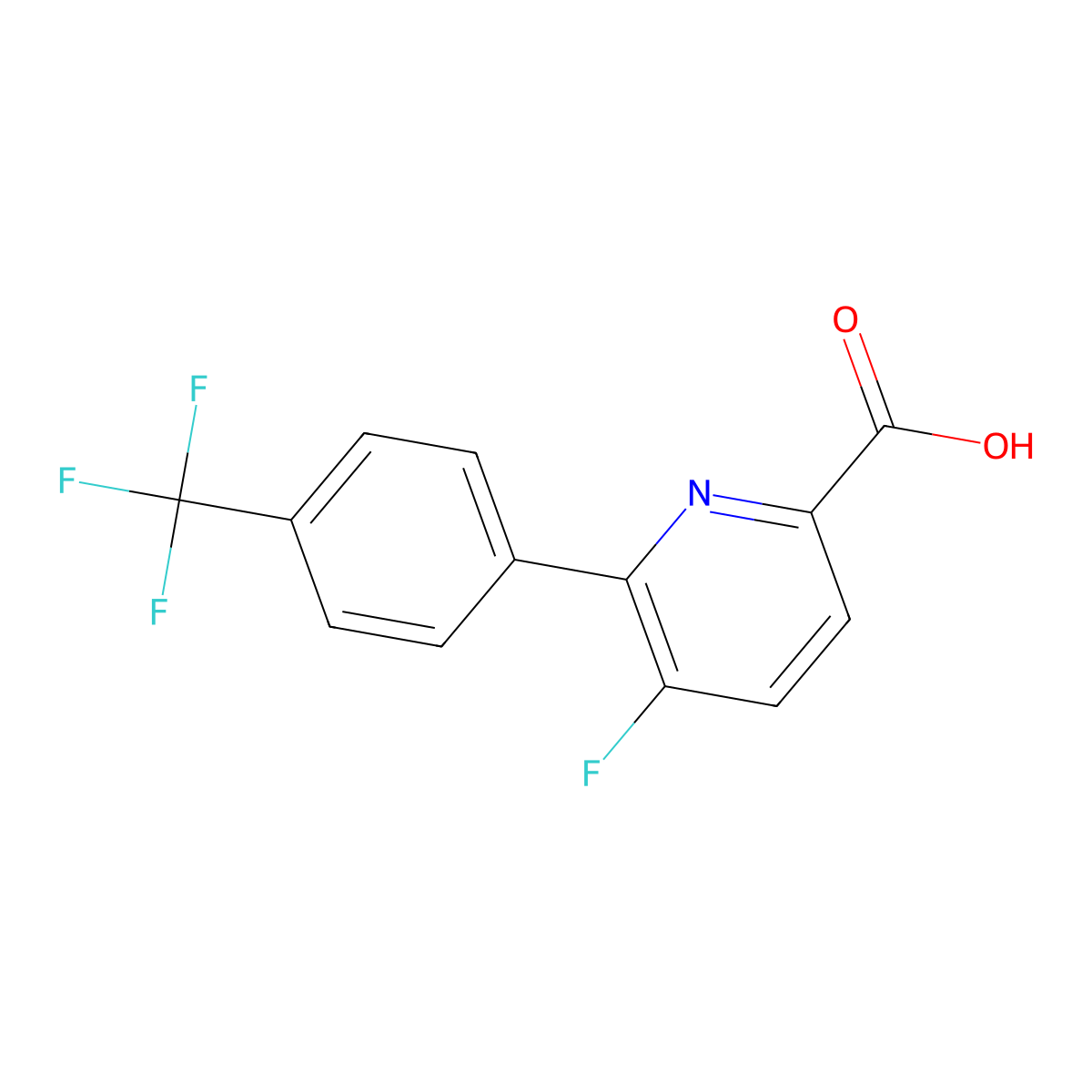 5-Fluoro-6-(4-(trifluoromethyl)phenyl)picolinic acid molecular structure, CAS 1261818-15-8
