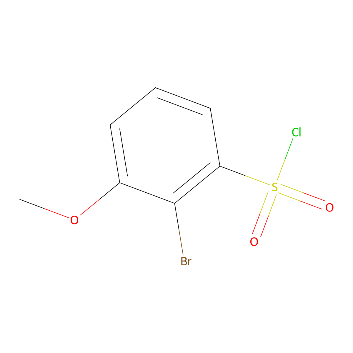 2-Bromo-3-methoxybenzene-1-sulfonyl chloride molecular structure, CAS 1261818-17-0