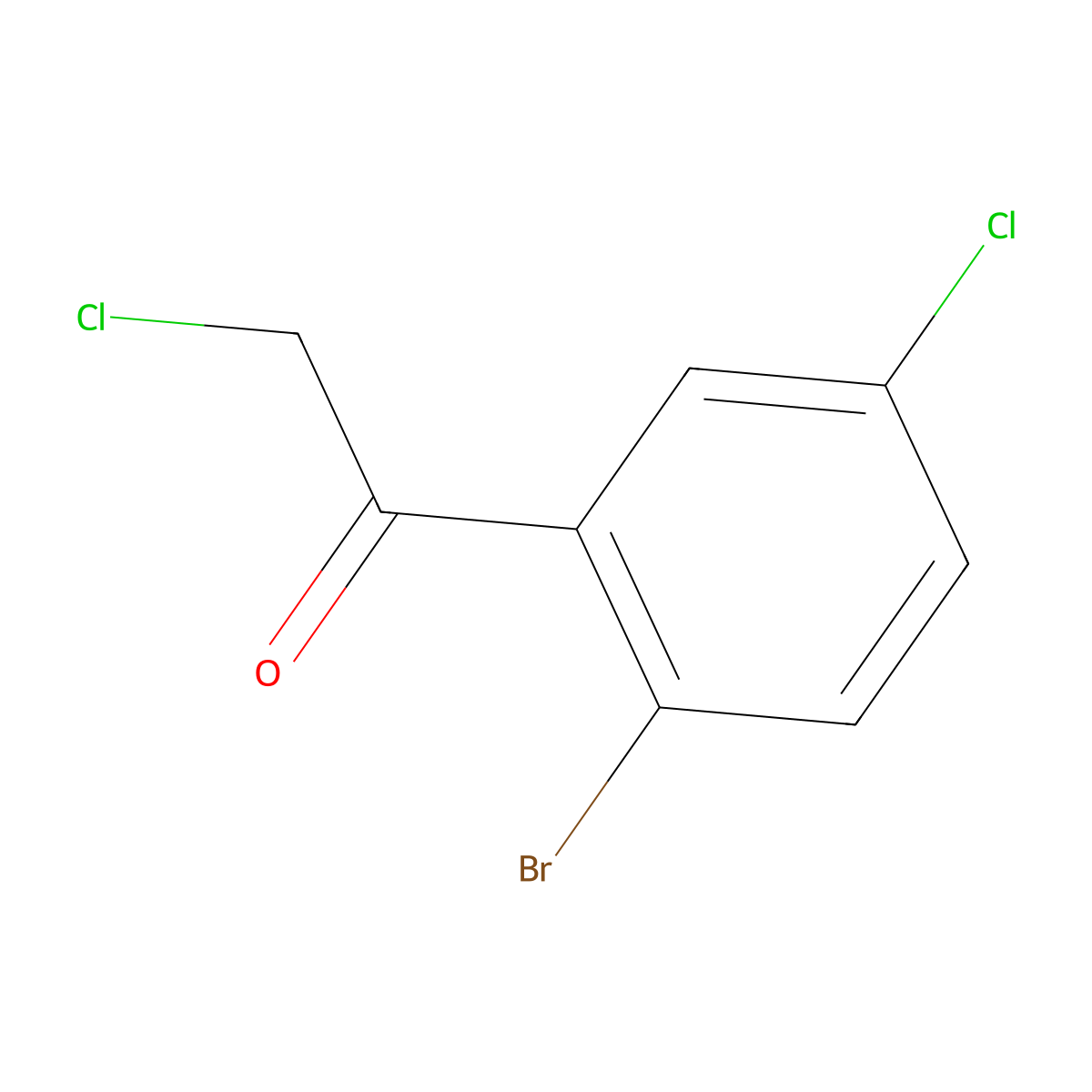 1-(2-Bromo-5-chlorophenyl)-2-chloroethan-1-one molecular structure, CAS 1261818-51-2