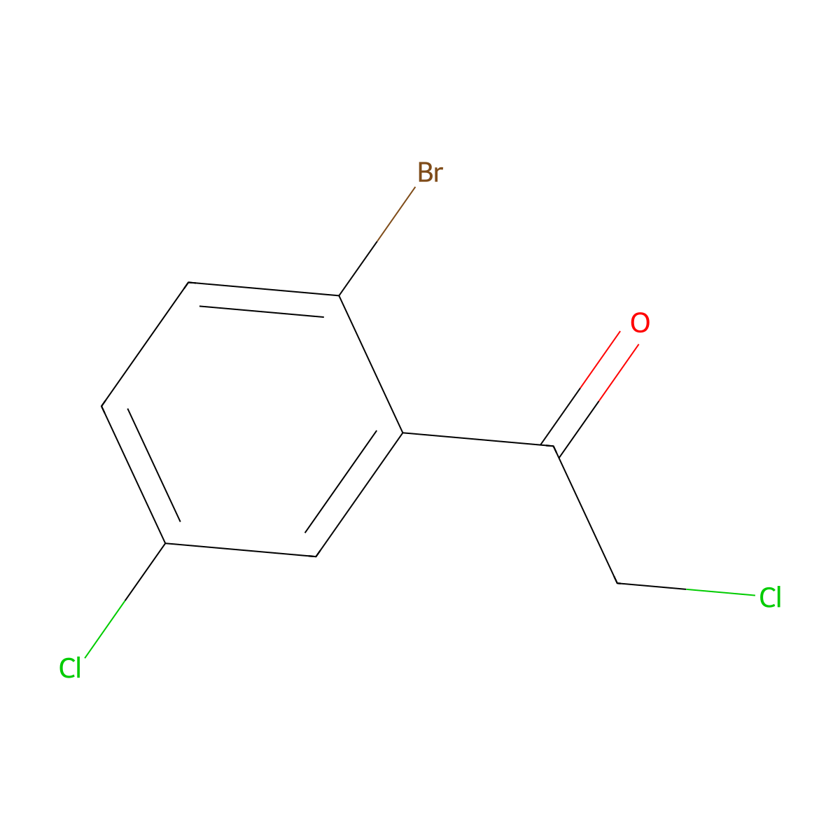 1-(2-Bromo-5-chlorophenyl)-2-chloroethan-1-one molecular structure, CAS 1261818-51-2
