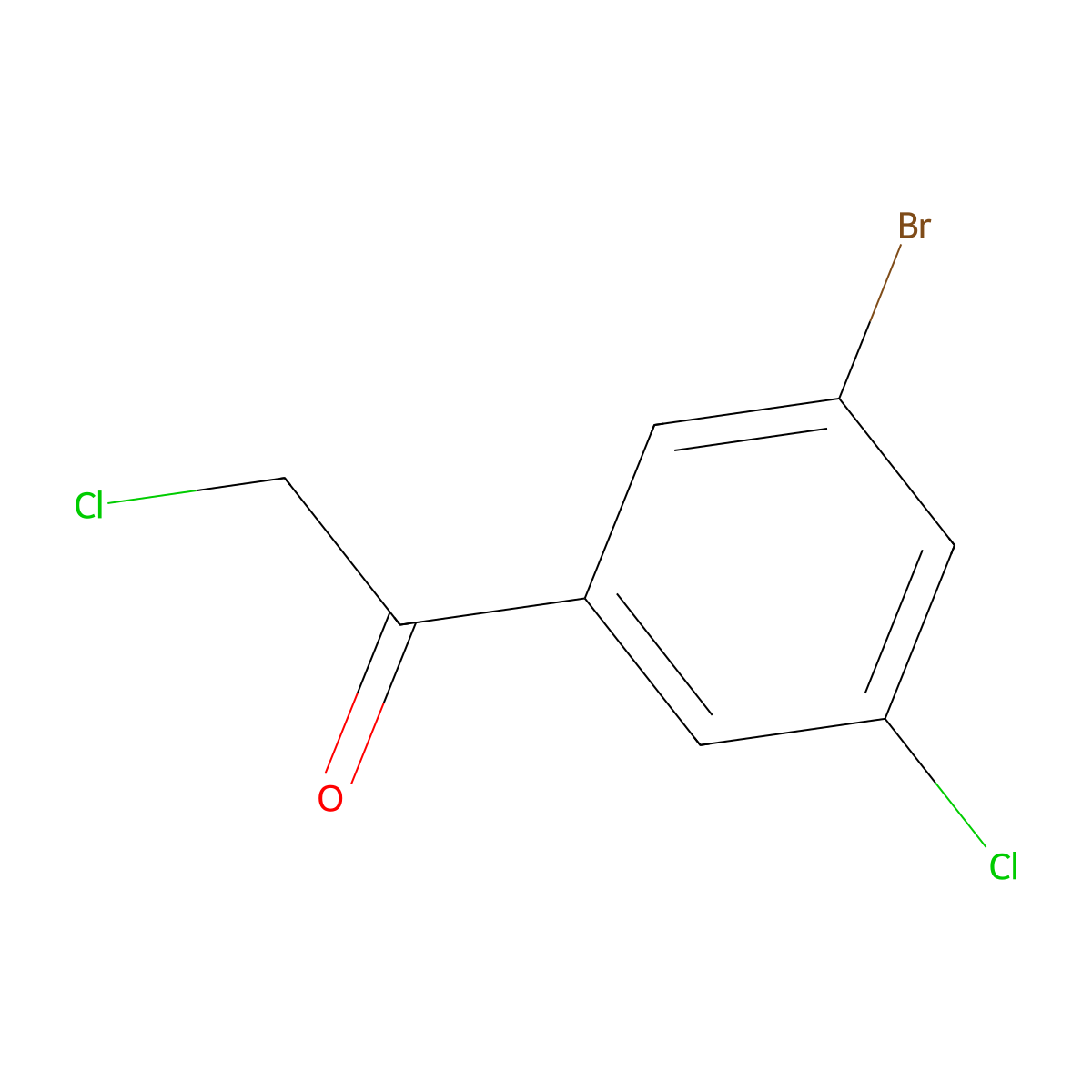 1-(3-Bromo-5-chlorophenyl)-2-chloroethan-1-one molecular structure, CAS 1261818-54-5