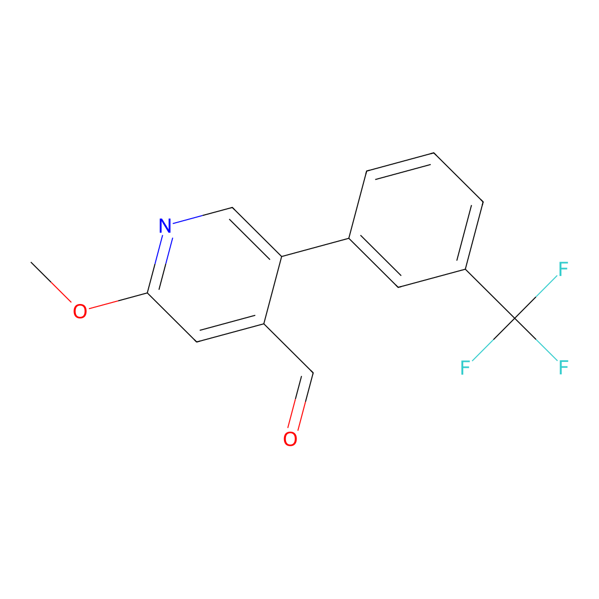 4-Pyridinecarboxaldehyde, 2-methoxy-5-[3-(trifluoromethyl)phenyl]- molecular structure, CAS 1261818-55-6