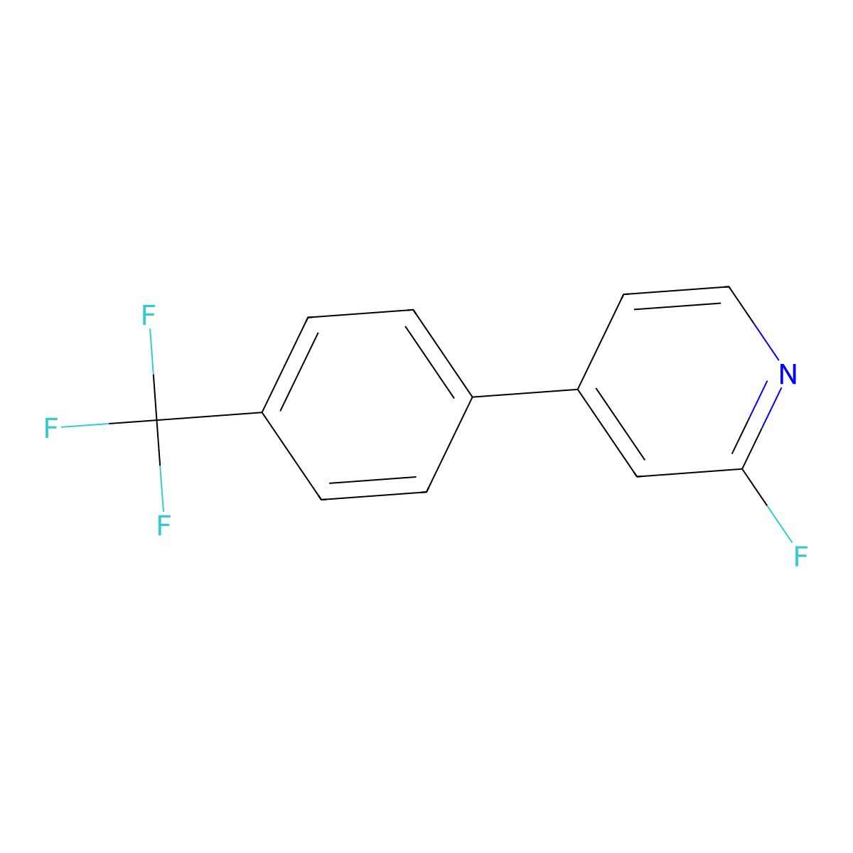 2-Fluoro-4-(4-(trifluoromethyl)phenyl)pyridine molecular structure, CAS 1261818-64-7