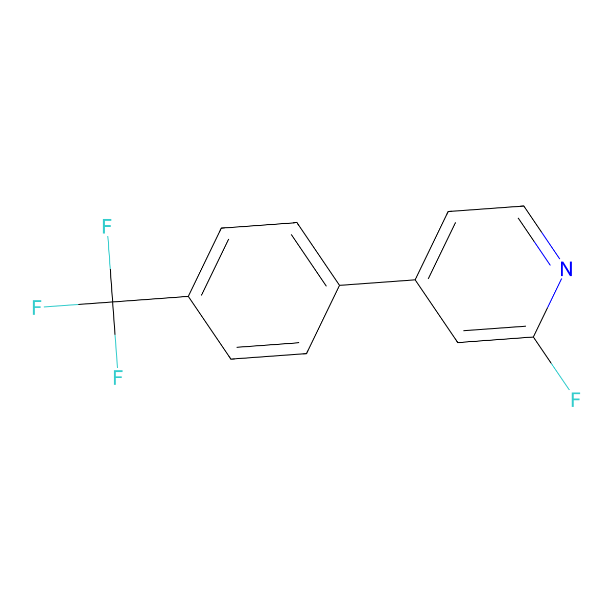 2-Fluoro-4-(4-(trifluoromethyl)phenyl)pyridine molecular structure, CAS 1261818-64-7