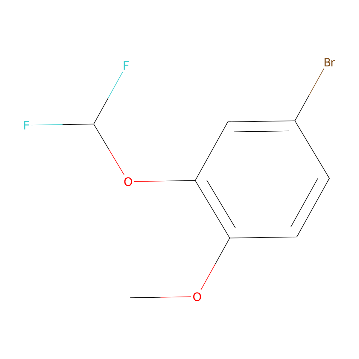 4-Bromo-2-(difluoromethoxy)-1-methoxybenzene molecular structure, CAS 1261818-69-2