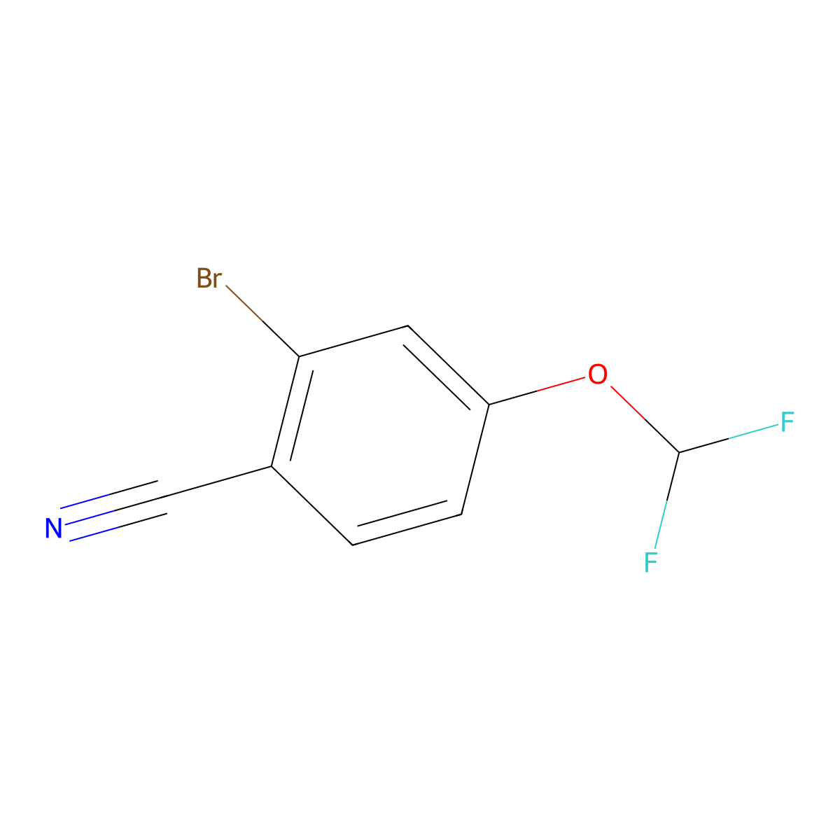 2-Bromo-4-(difluoromethoxy)benzonitrile molecular structure, CAS 1261818-72-7