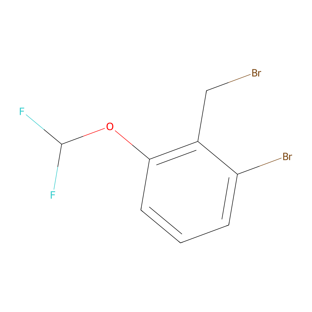 1-Bromo-2-(bromomethyl)-3-(difluoromethoxy)benzene molecular structure, CAS 1261819-00-4