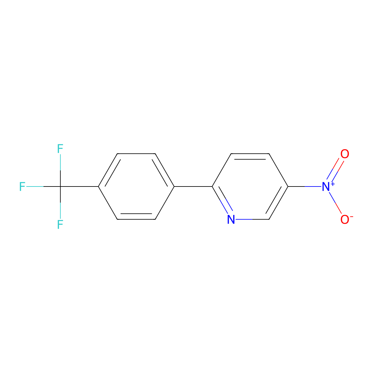 5-Nitro-2-(4-(trifluoromethyl)phenyl)pyridine molecular structure, CAS 1261819-24-2