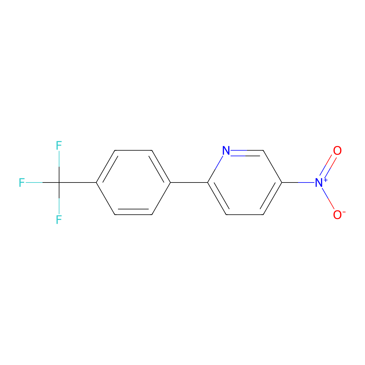 5-Nitro-2-(4-(trifluoromethyl)phenyl)pyridine molecular structure, CAS 1261819-24-2