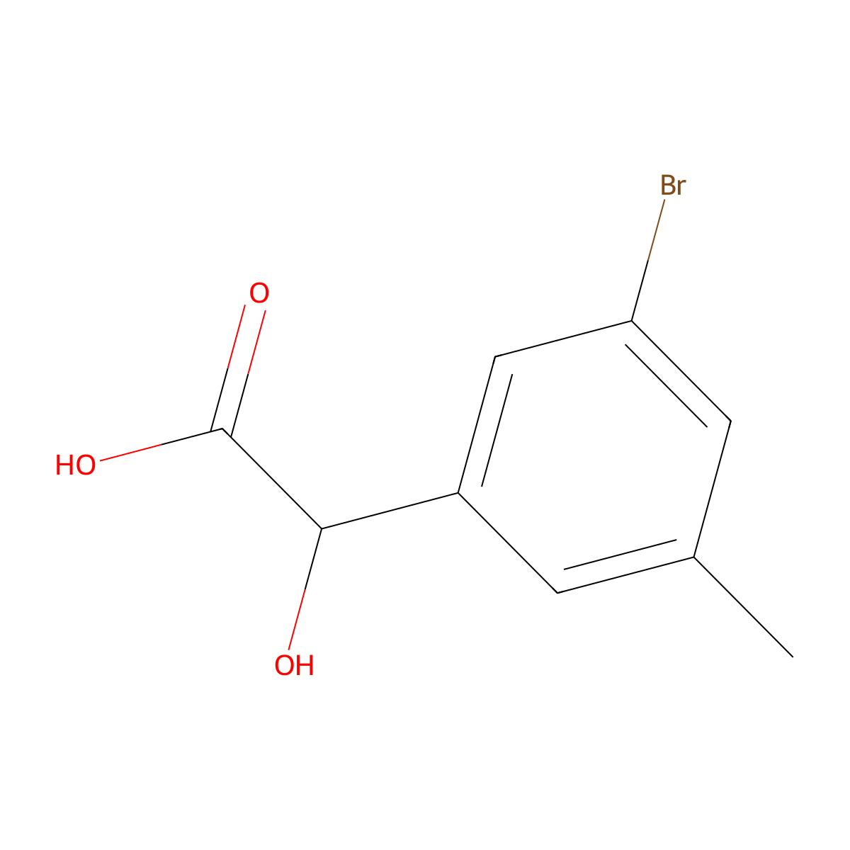 2-(3-Bromo-5-methylphenyl)-2-hydroxyacetic acid molecular structure, CAS 1261819-72-0